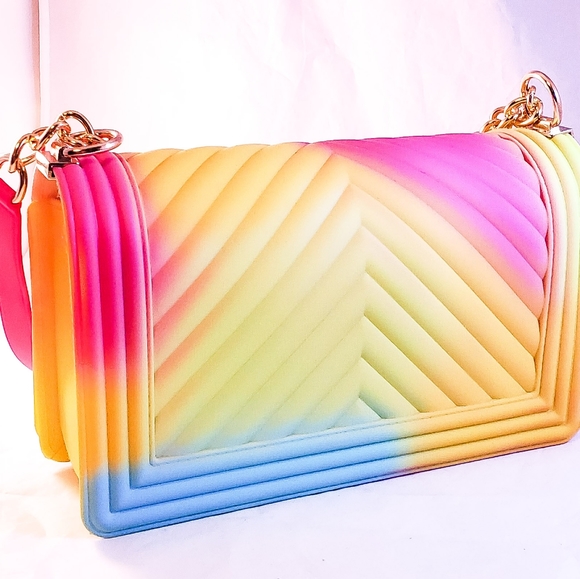 Multicolored Durable Square Silicon Cross-body - Picture 3 of 3